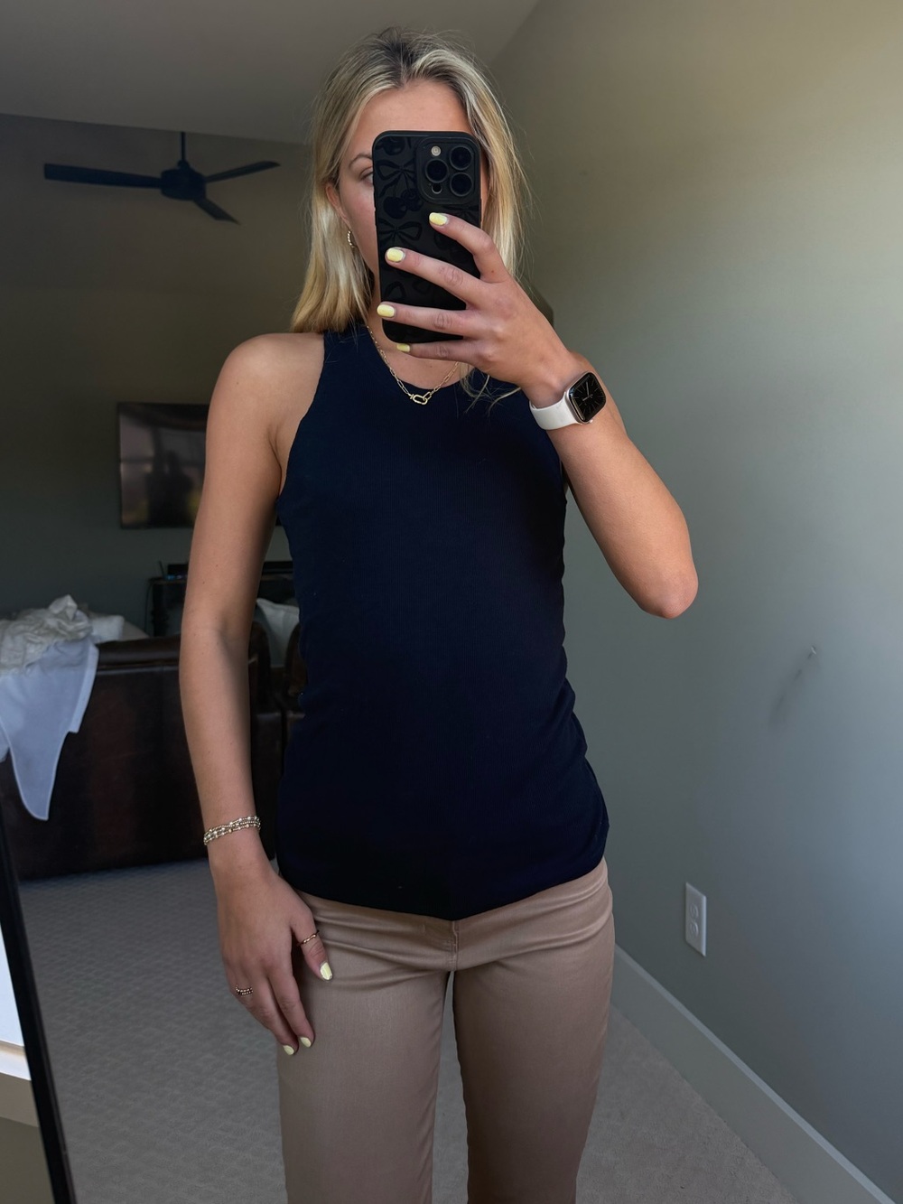 Cotton citizen Black Ribbed Halter Tank Top